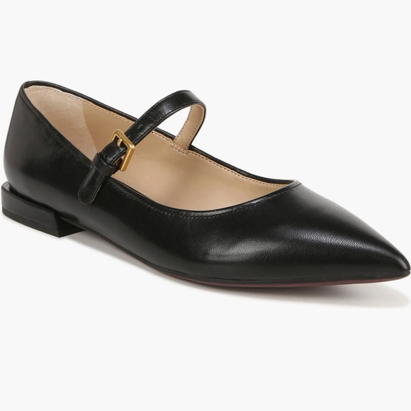 Franco Sarto Nalin Pointed Toe Flat Black Mary Jane Flats Leather Style Loafer - Picture 3 of 13